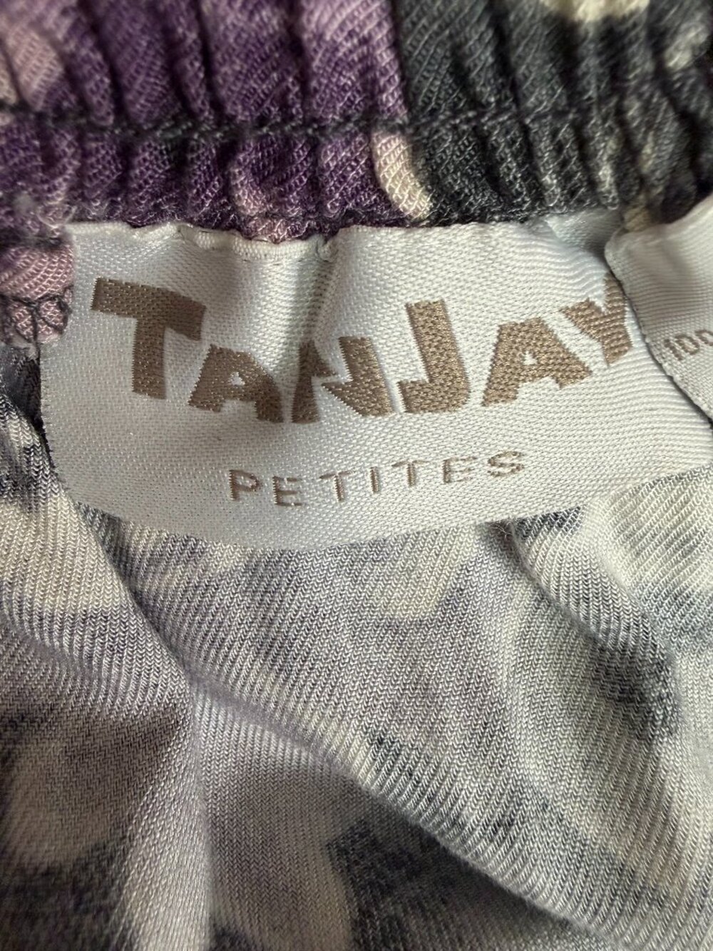 Tanjay Petites floral Midi Skirt Women's Size 12 Purple Gray Elastic Waist - Picture 8 of 9